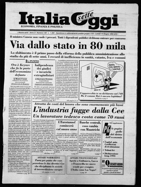 Italia oggi : quotidiano di economia finanza e politica